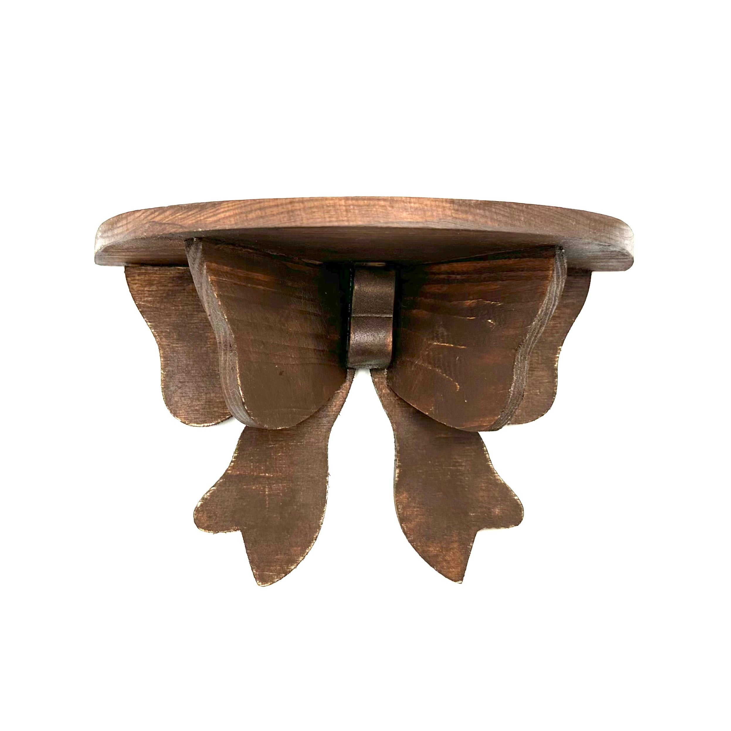 Vintage Wooden Bow Wall Shelf