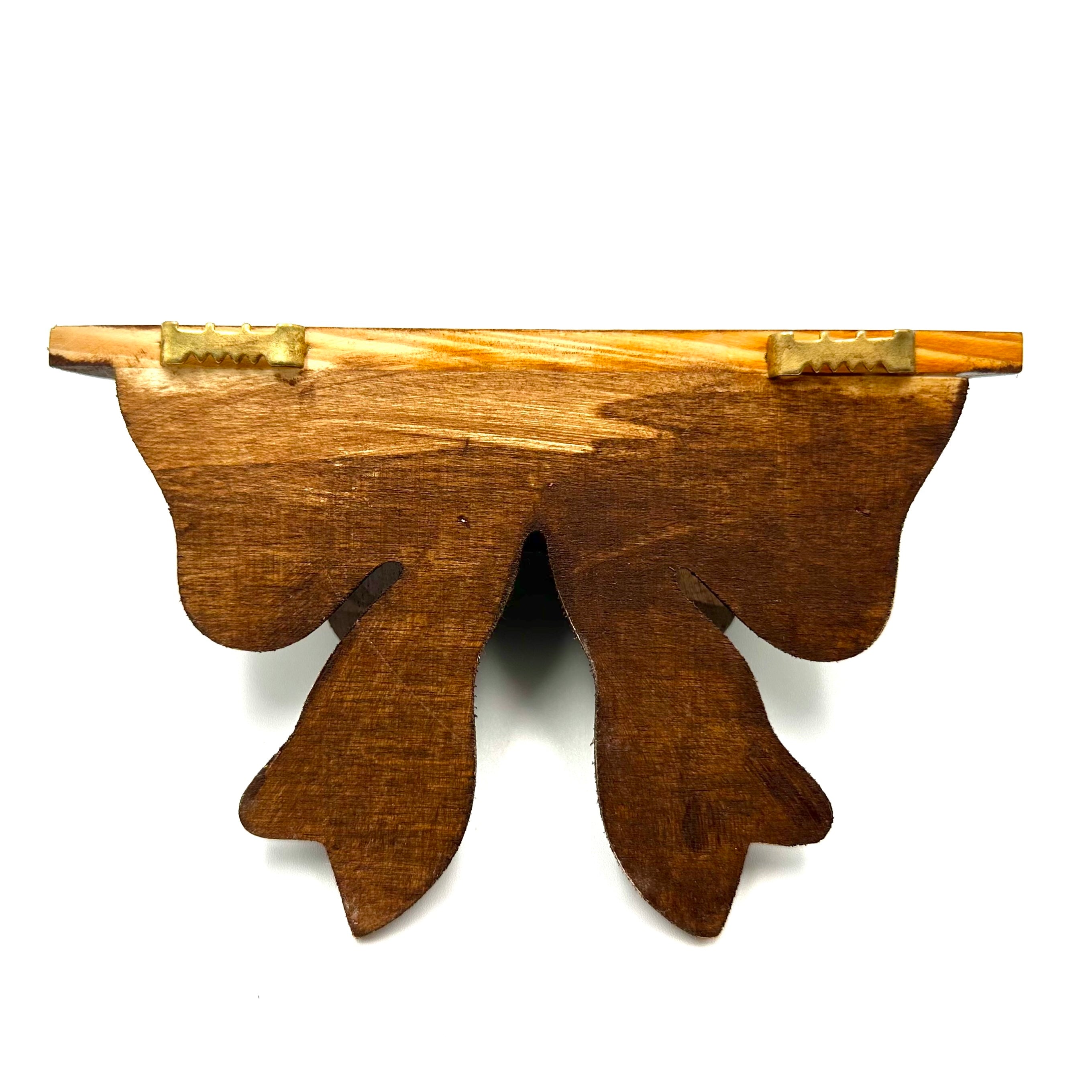 Vintage Wooden Bow Wall Shelf