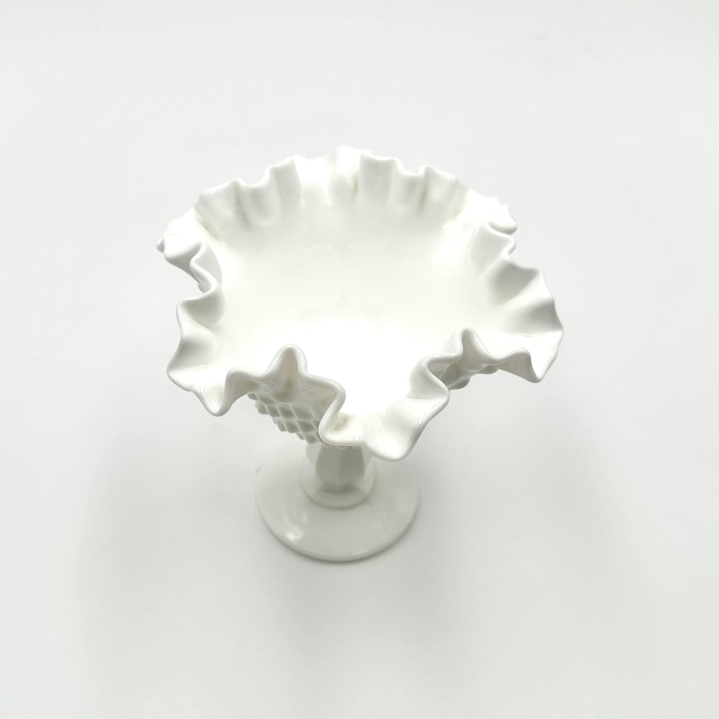 Fenton Milk Glass Hobnail Compote Dish