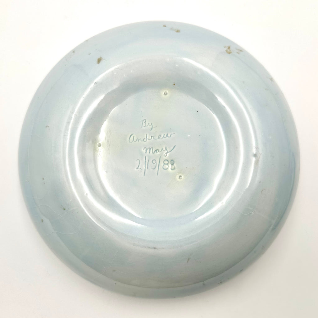 Vintage Hand Painted Ceramic Trinket Jar Signed 1983