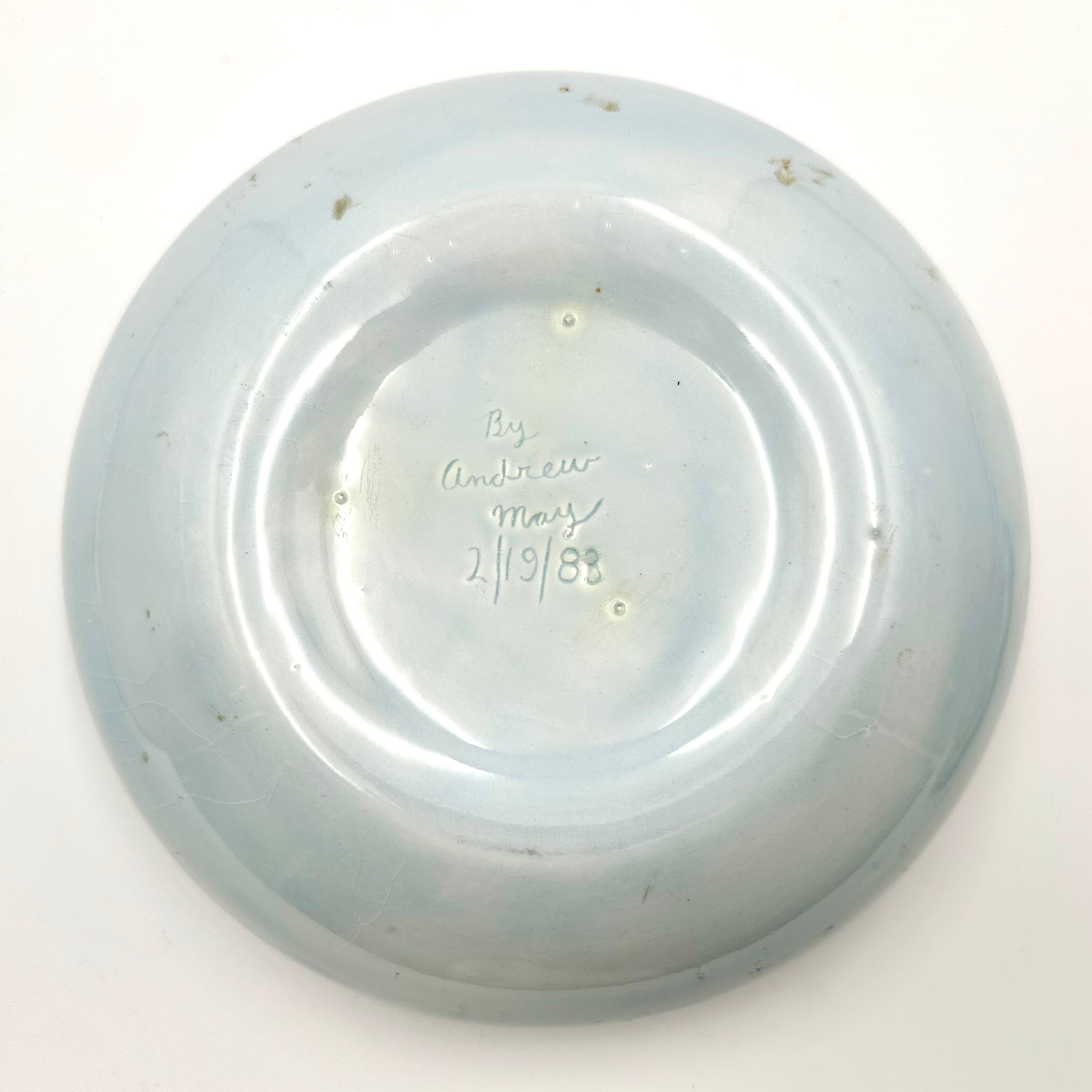 Vintage Hand Painted Ceramic Trinket Jar Signed 1983