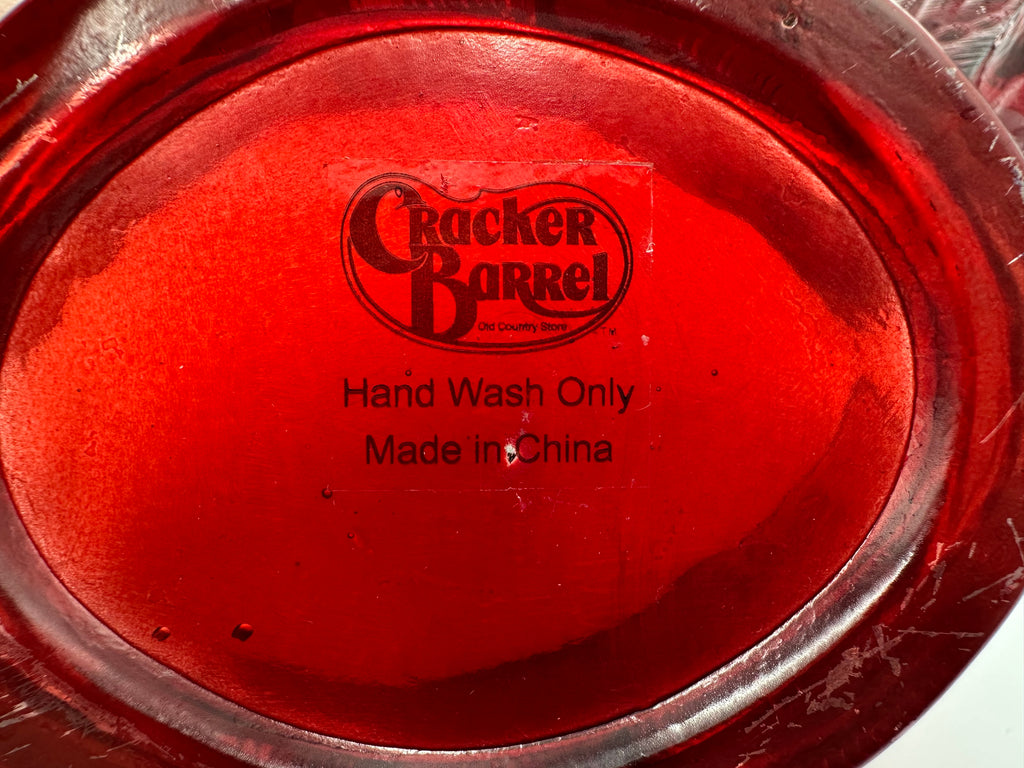 Westmoreland Cracker Barrel Red Glass Hen on Nest