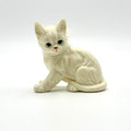 Vintage Ivory Kitten Figurine Cat with Ribbon