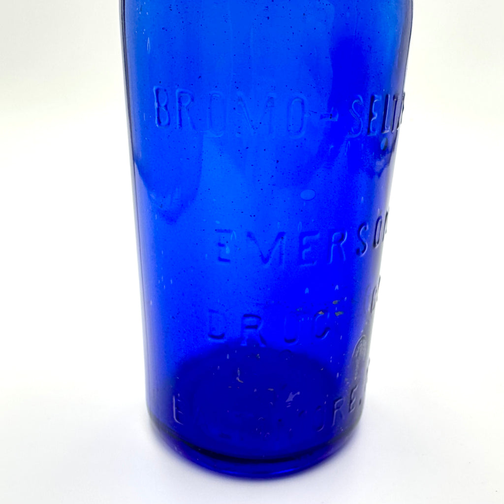 Antique Bromo Seltzer Cobalt Blue Glass Bottle