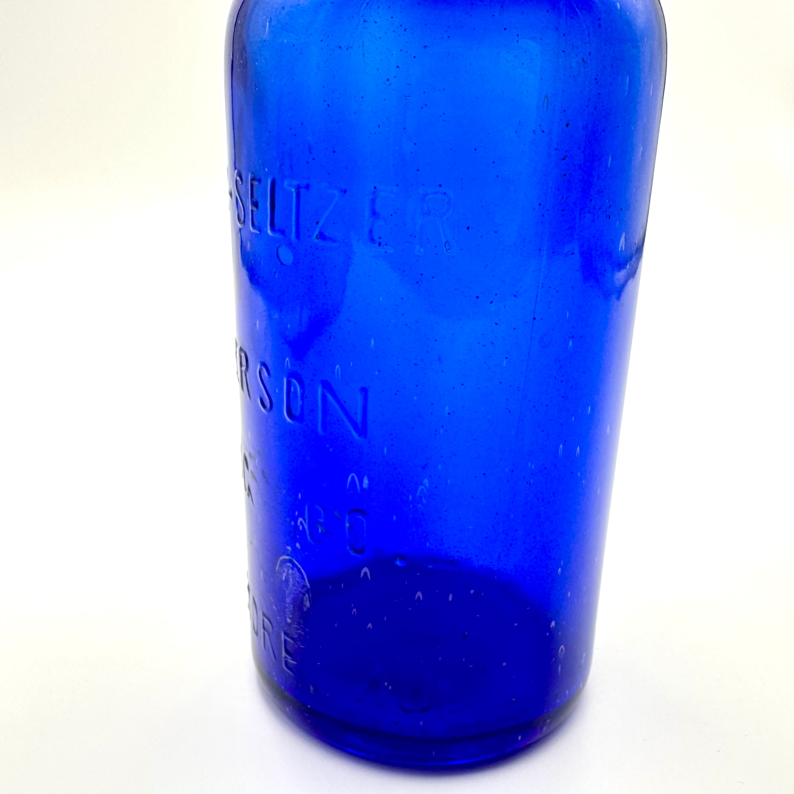Antique Bromo Seltzer Cobalt Blue Glass Bottle