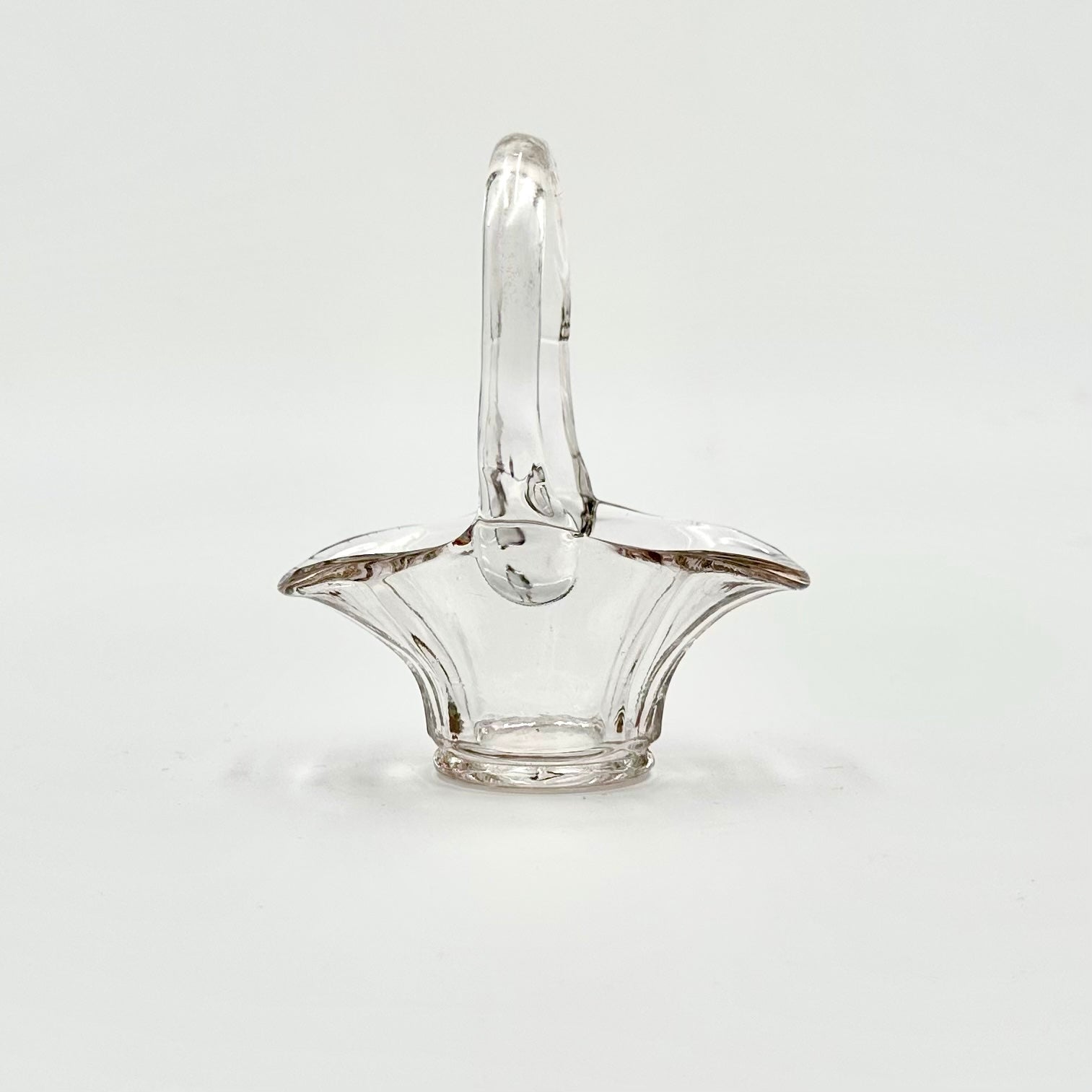 Fenton Clear Uranium Glass Mini Basket