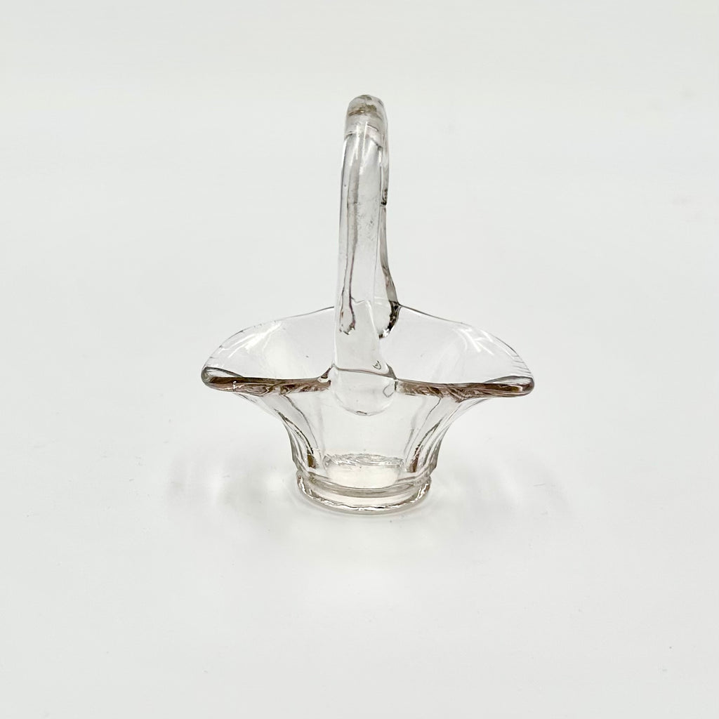 Fenton Clear Uranium Glass Mini Basket