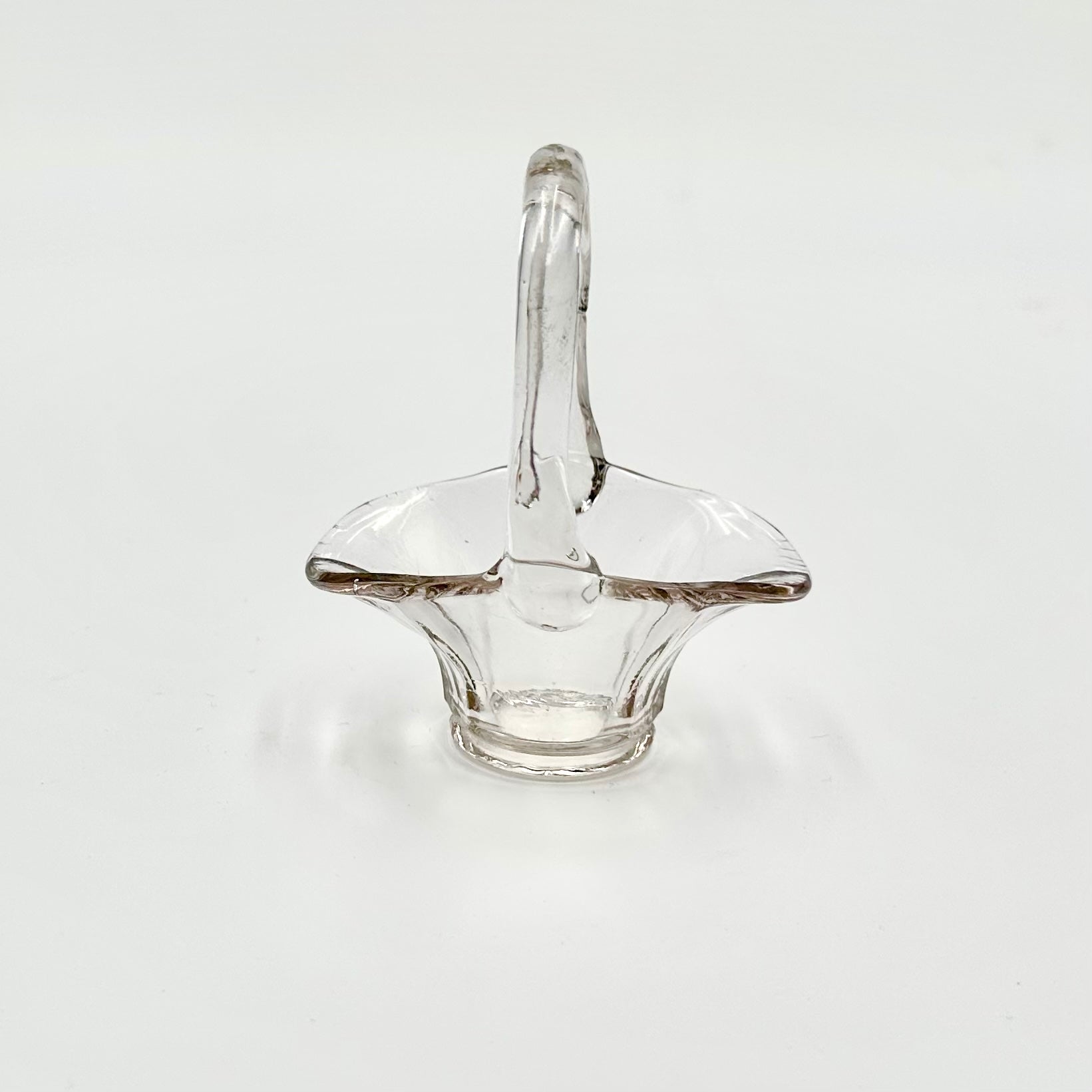 Fenton Clear Uranium Glass Mini Basket