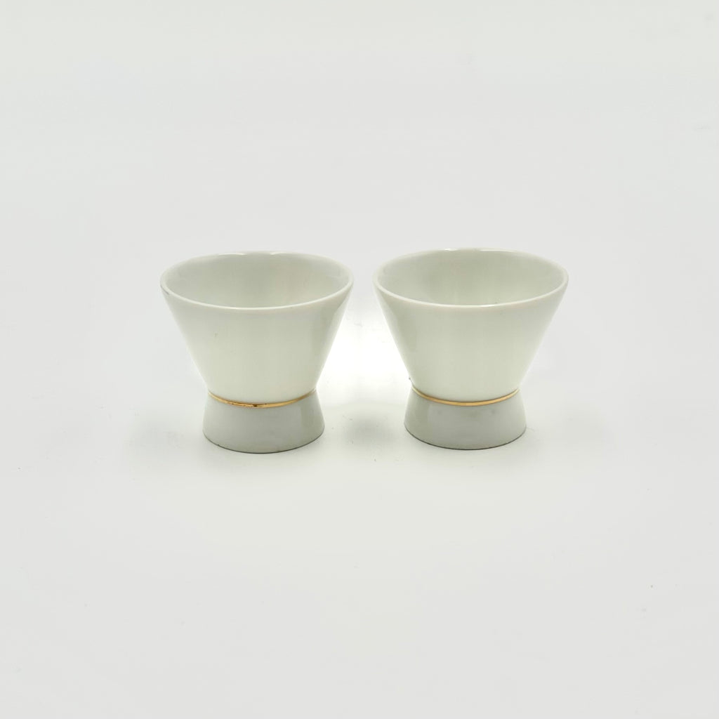 Japanese Sake Cups Set Floral Ochoko Porcelain Pedestal Cups
