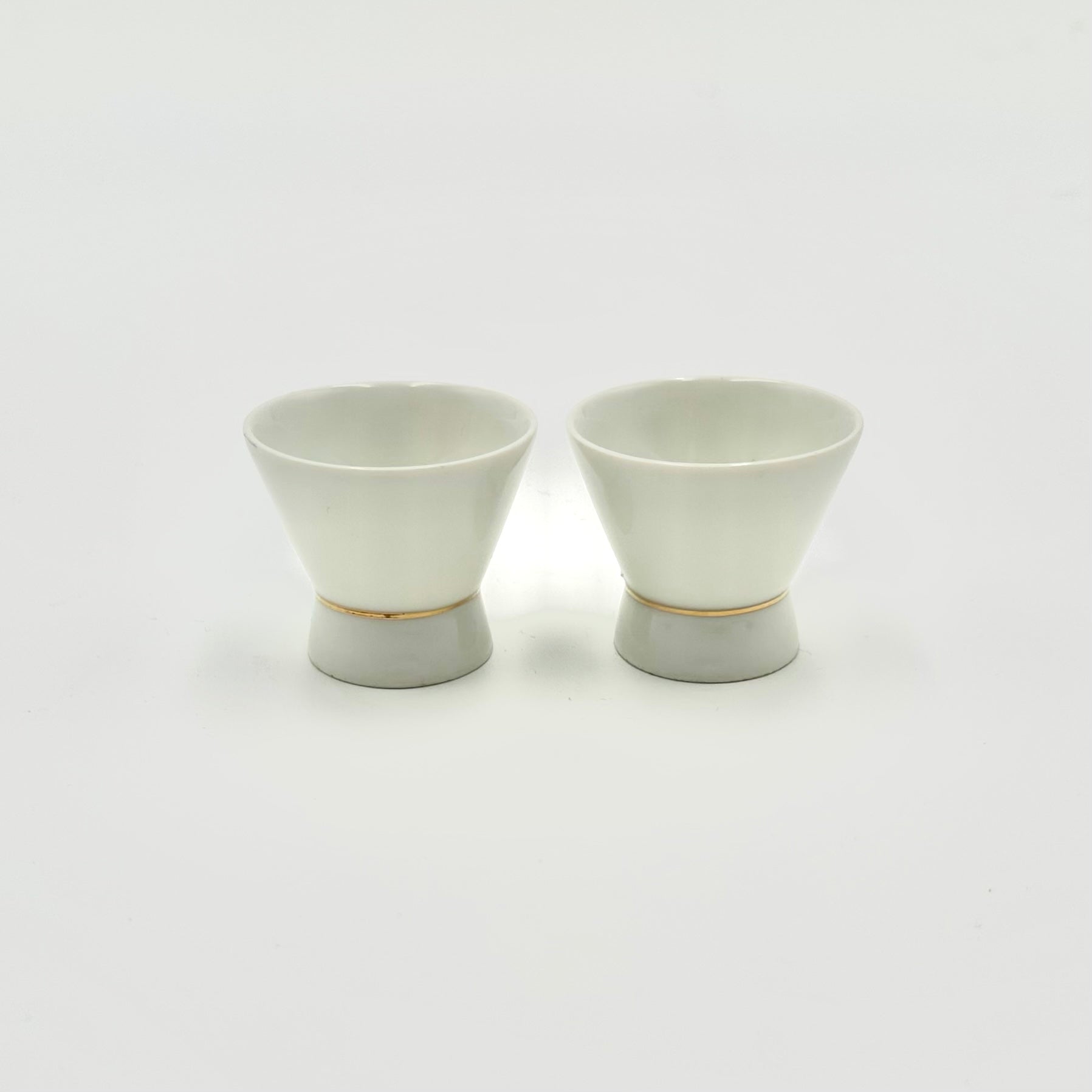 Japanese Sake Cups Set Floral Ochoko Porcelain Pedestal Cups