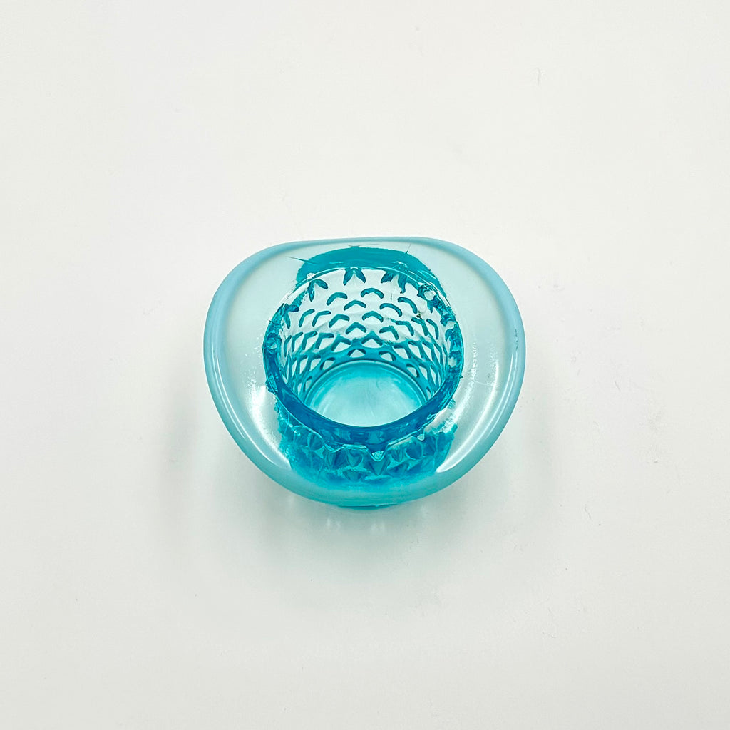 Fenton Aqua Blue Opalescent Hobnail Mini Hat Topper