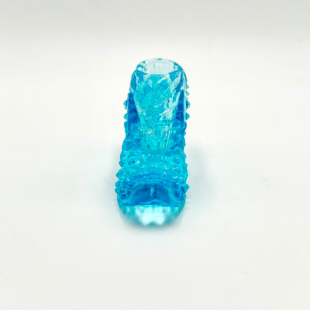 Fenton Aqua Opalescent Hobnail Glass Shoe