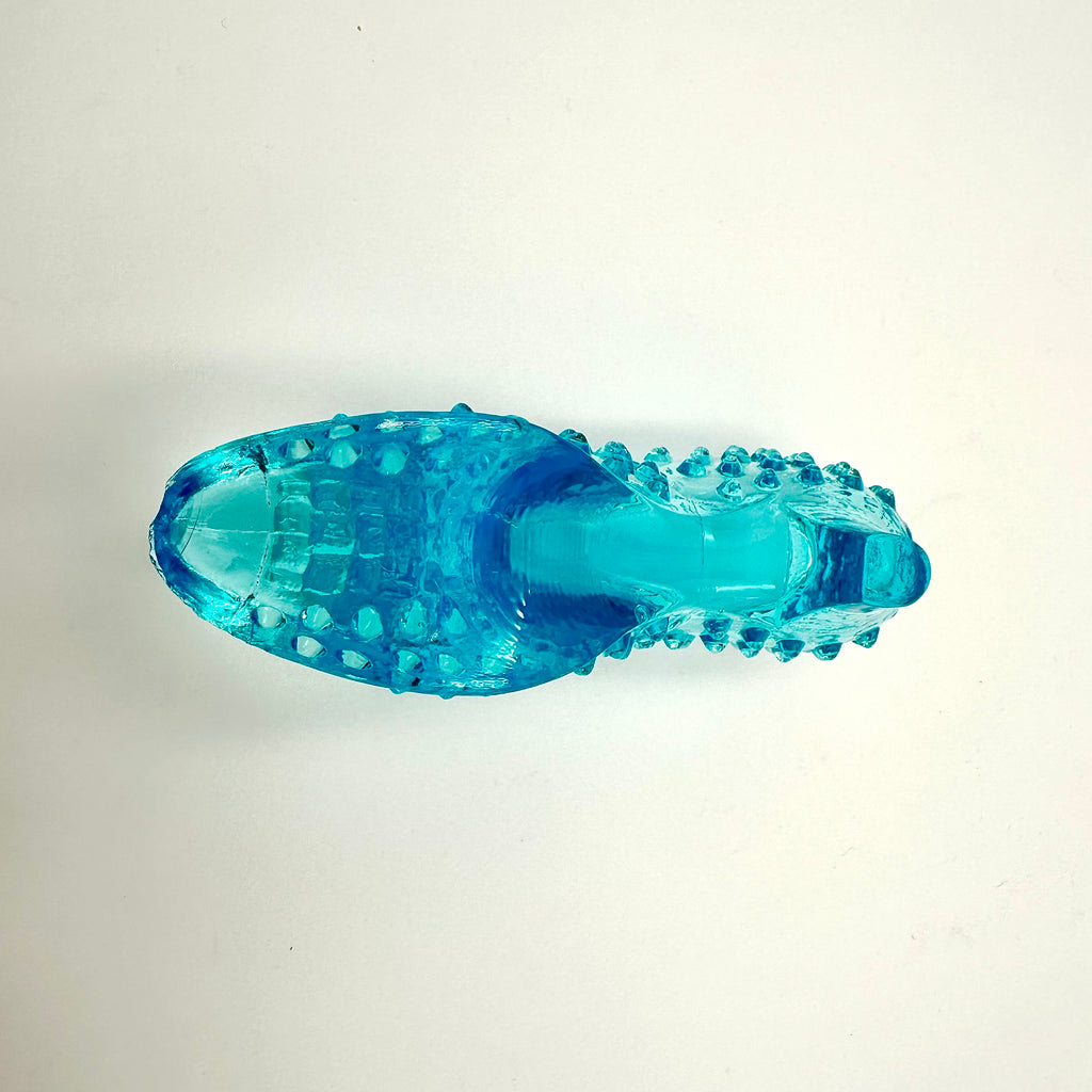 Fenton Aqua Opalescent Hobnail Glass Shoe