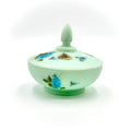 Fenton Blue Roses on Satin Covered Candy Dish Hand Painted Signed Alexis J Knopp