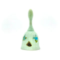 Fenton Blue Roses On Satin Glass Bell Hand Painted Signed L McMullen