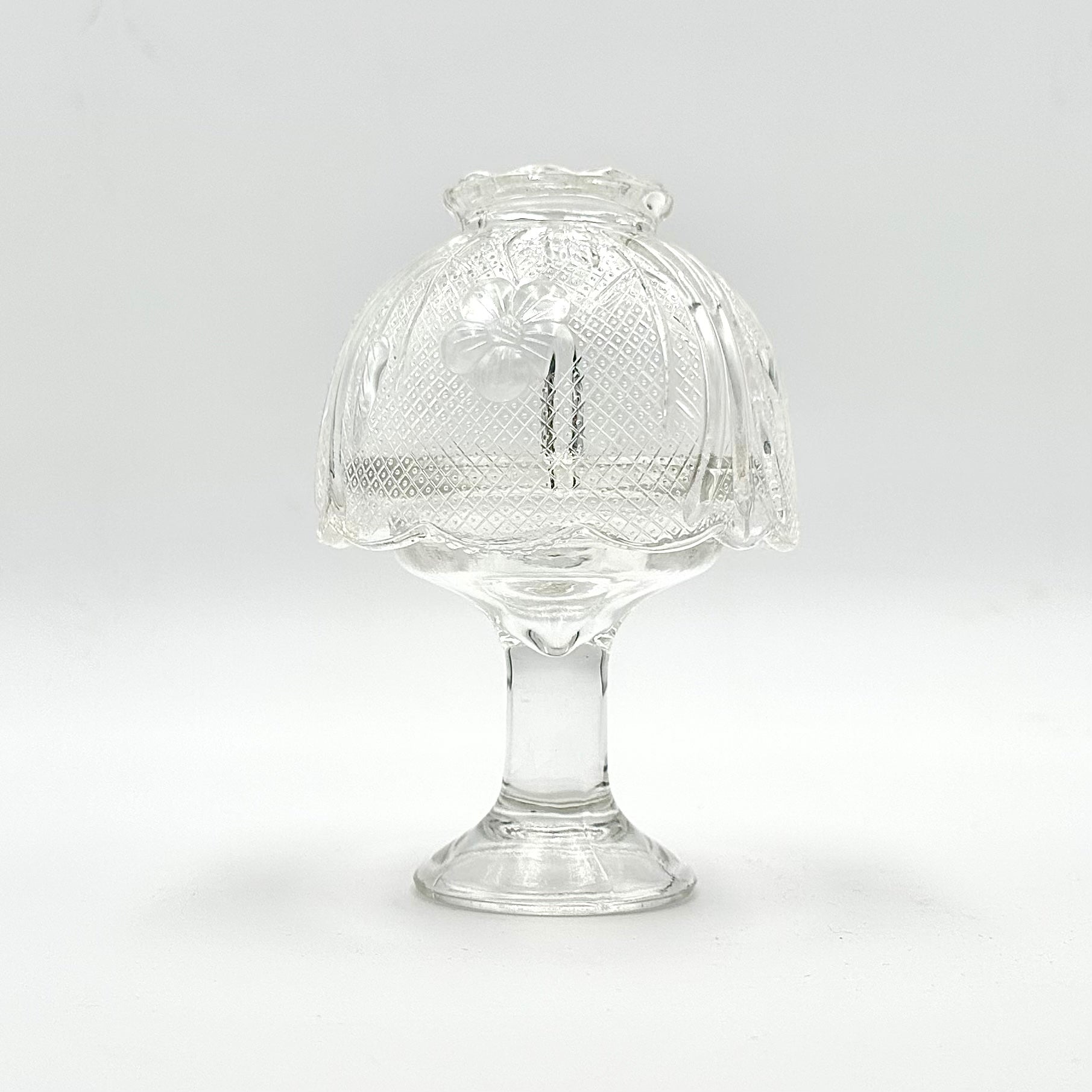 Indiana Glass Co Clear Chantilly Fairy Lamp