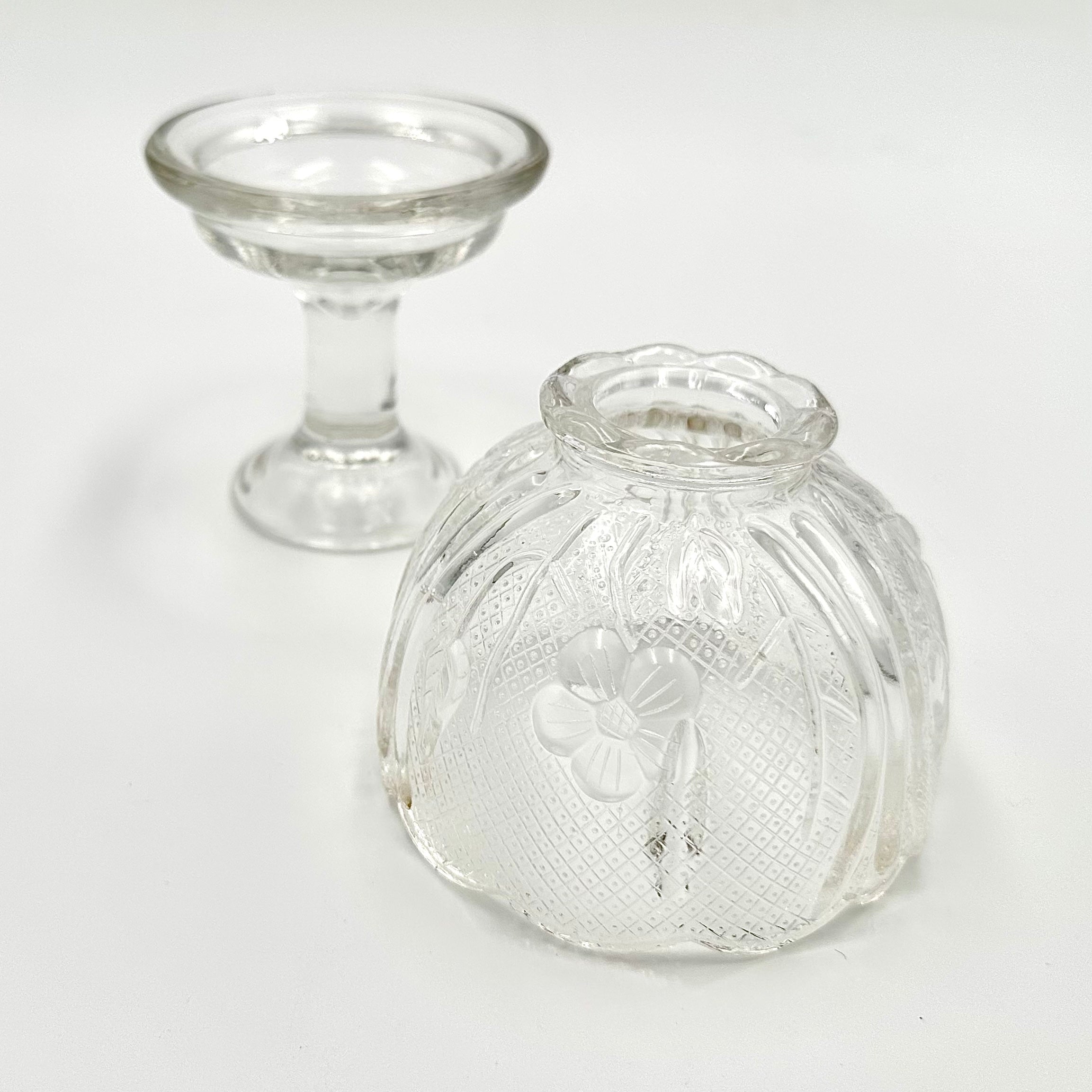 Indiana Glass Co Clear Chantilly Fairy Lamp