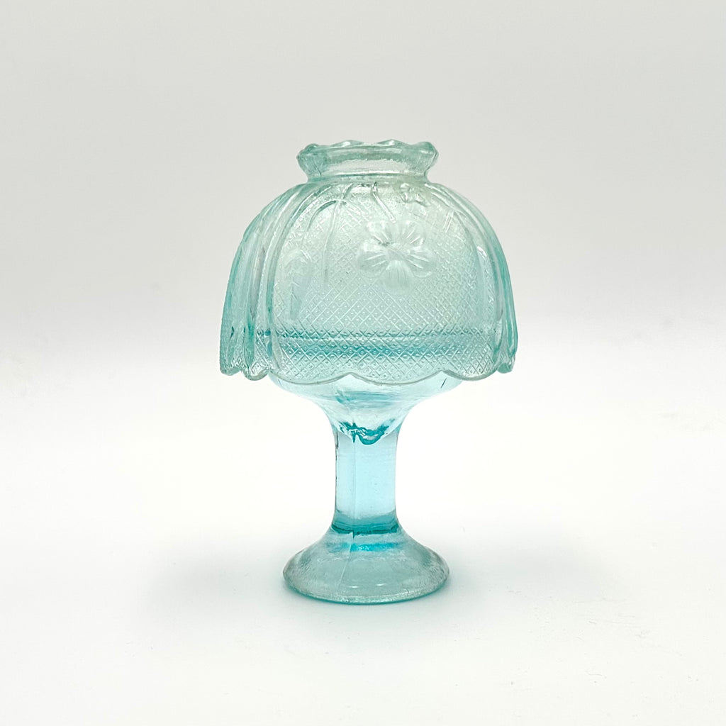 Indiana Glass Co. House Of Lloyd Blue Aqua Chantilly Fairy Lamp