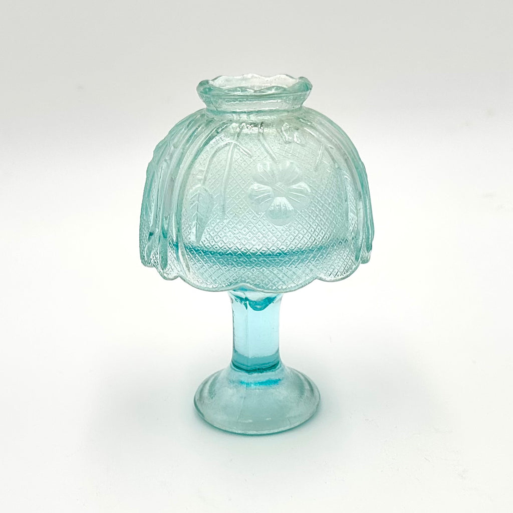 Indiana Glass Co. House Of Lloyd Blue Aqua Chantilly Fairy Lamp