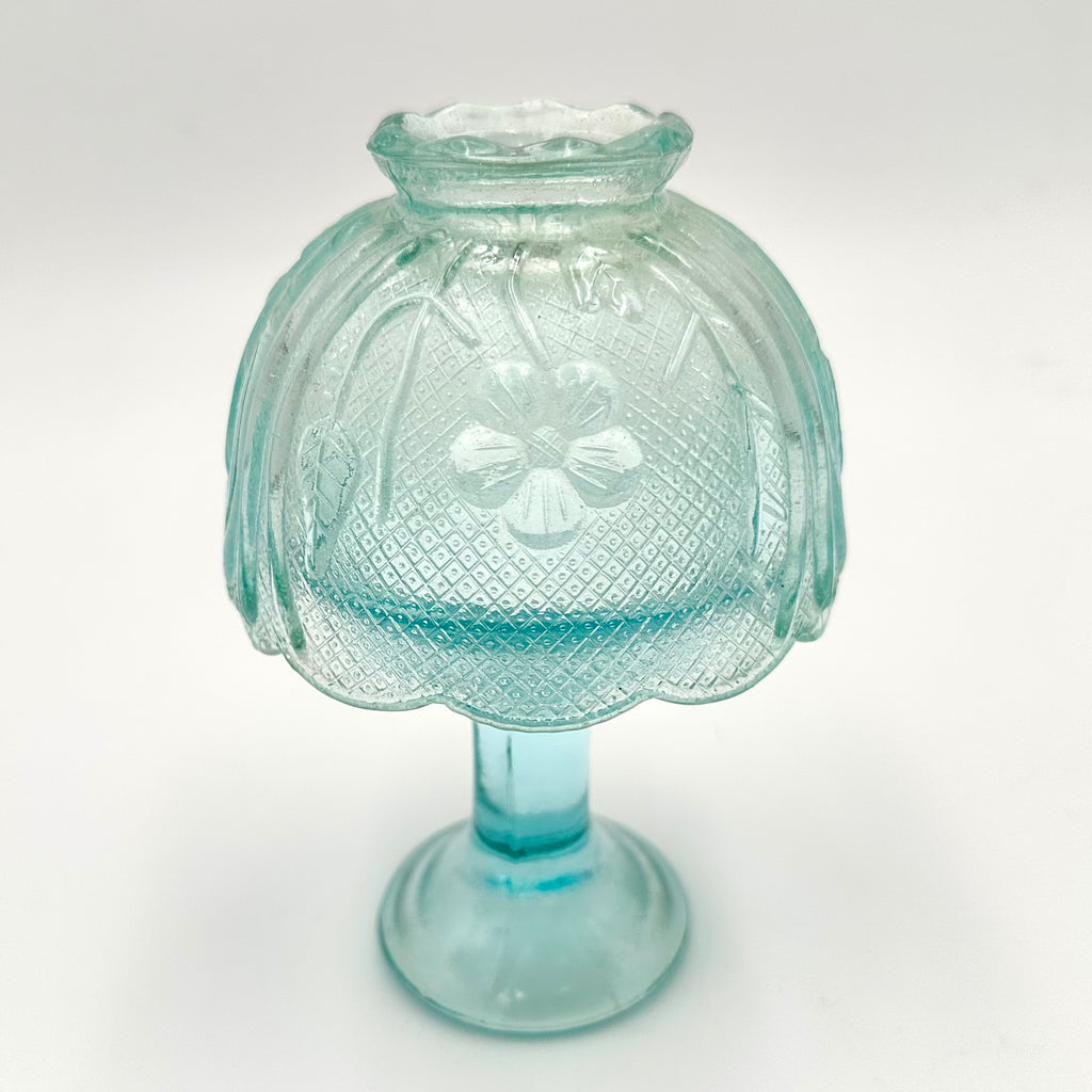 Indiana Glass Co. House Of Lloyd Blue Aqua Chantilly Fairy Lamp