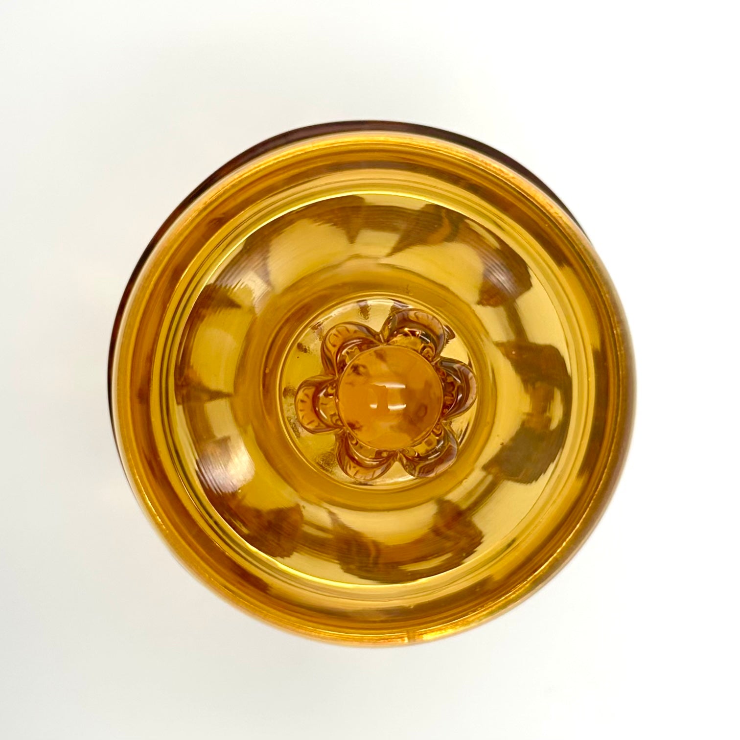 Viking Glass Epic #6812 Amber 6 Petal Covered Candy Jar
