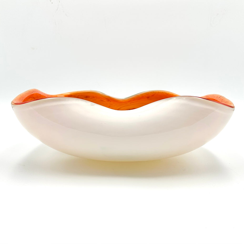 Fratelli Toso Murano Style Orange Aventurine Starry Night Blown Art Glass Centerpiece