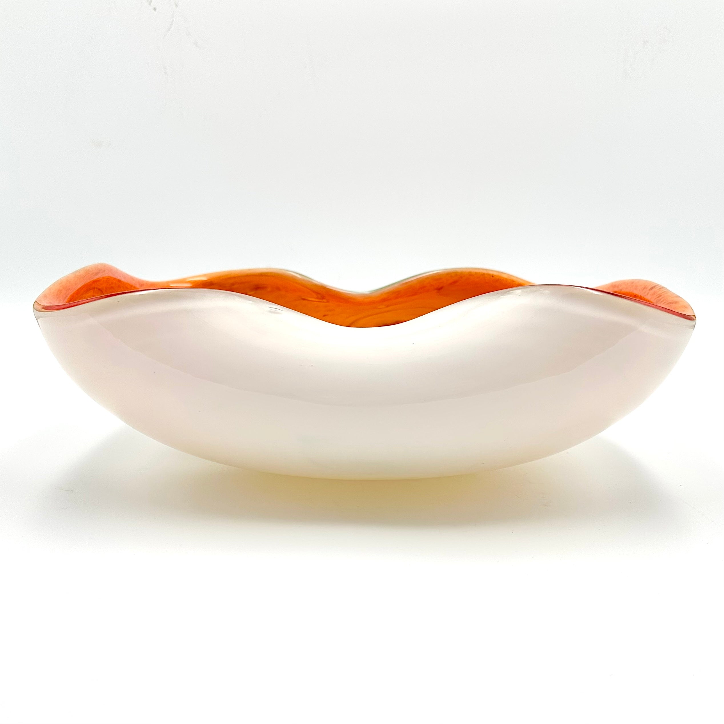 Fratelli Toso Murano Style Orange Aventurine Starry Night Blown Art Glass Centerpiece