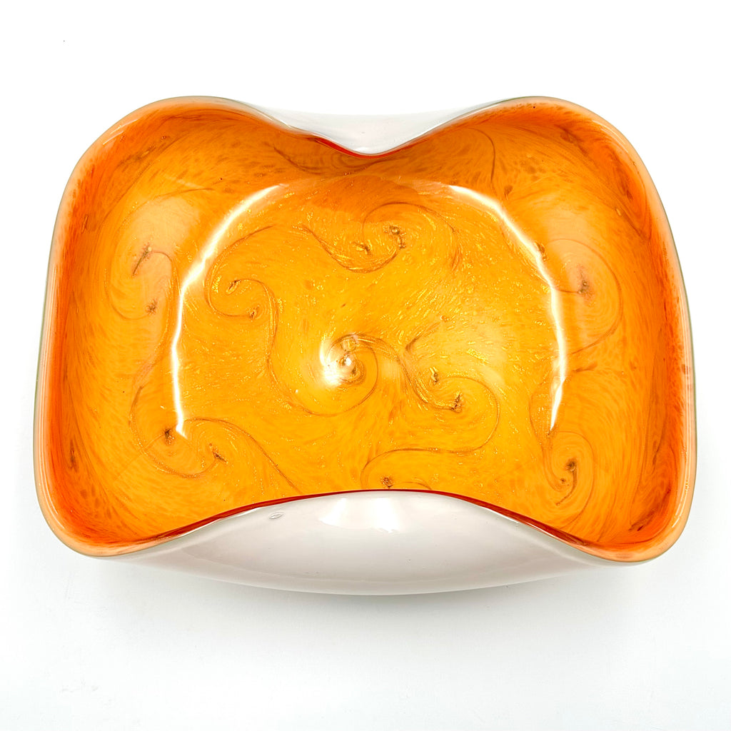 Fratelli Toso Murano Style Orange Aventurine Starry Night Blown Art Glass Centerpiece