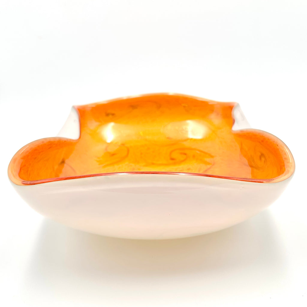 Fratelli Toso Murano Style Orange Aventurine Starry Night Blown Art Glass Centerpiece