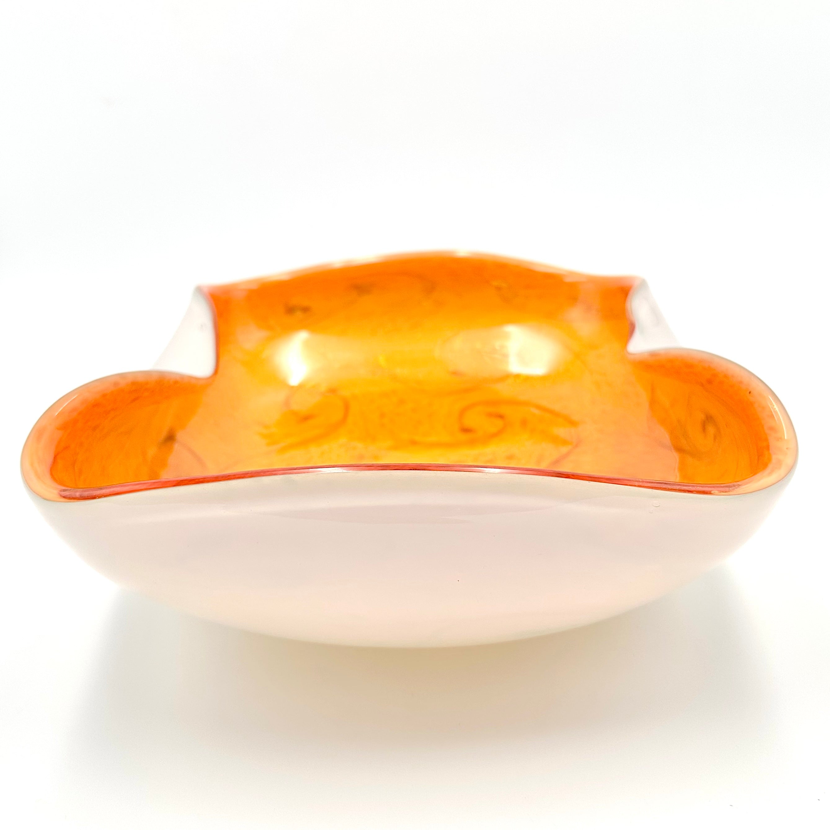Fratelli Toso Murano Style Orange Aventurine Starry Night Blown Art Glass Centerpiece