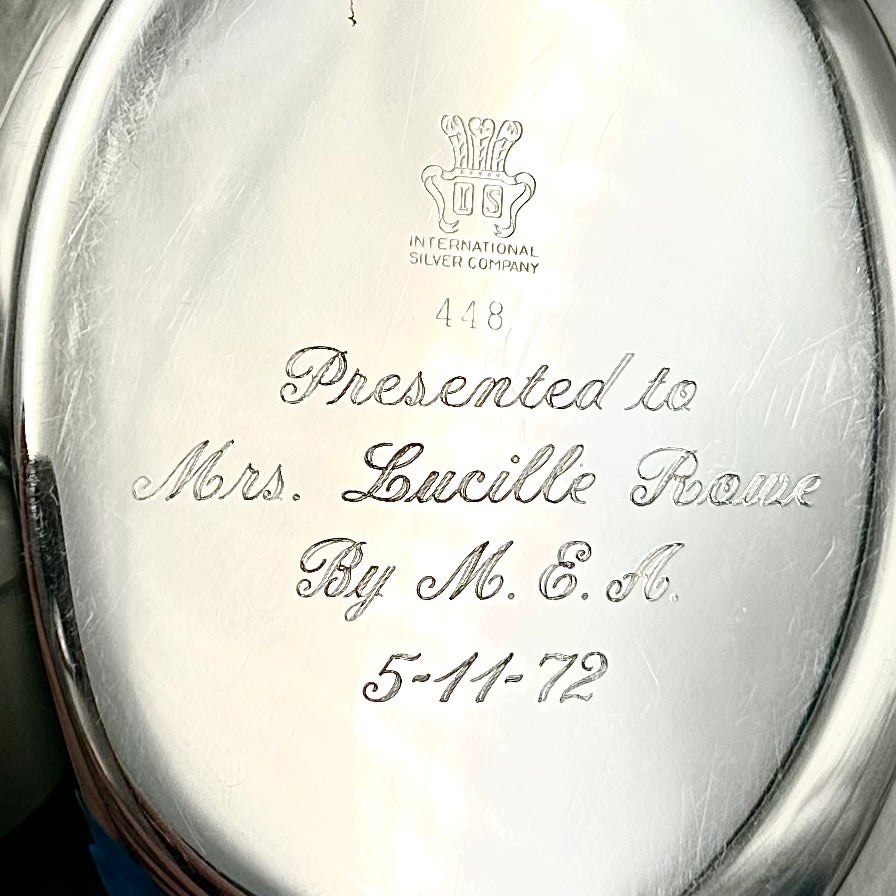 International Silver Tray 448 Engraved 1972