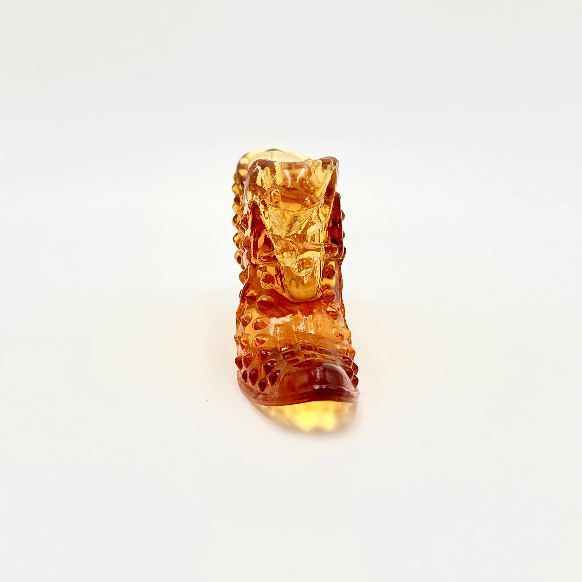 Fenton Amber Hobnail Glass Shoe