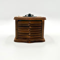 Vintage Wooden Coaster Set with Holder