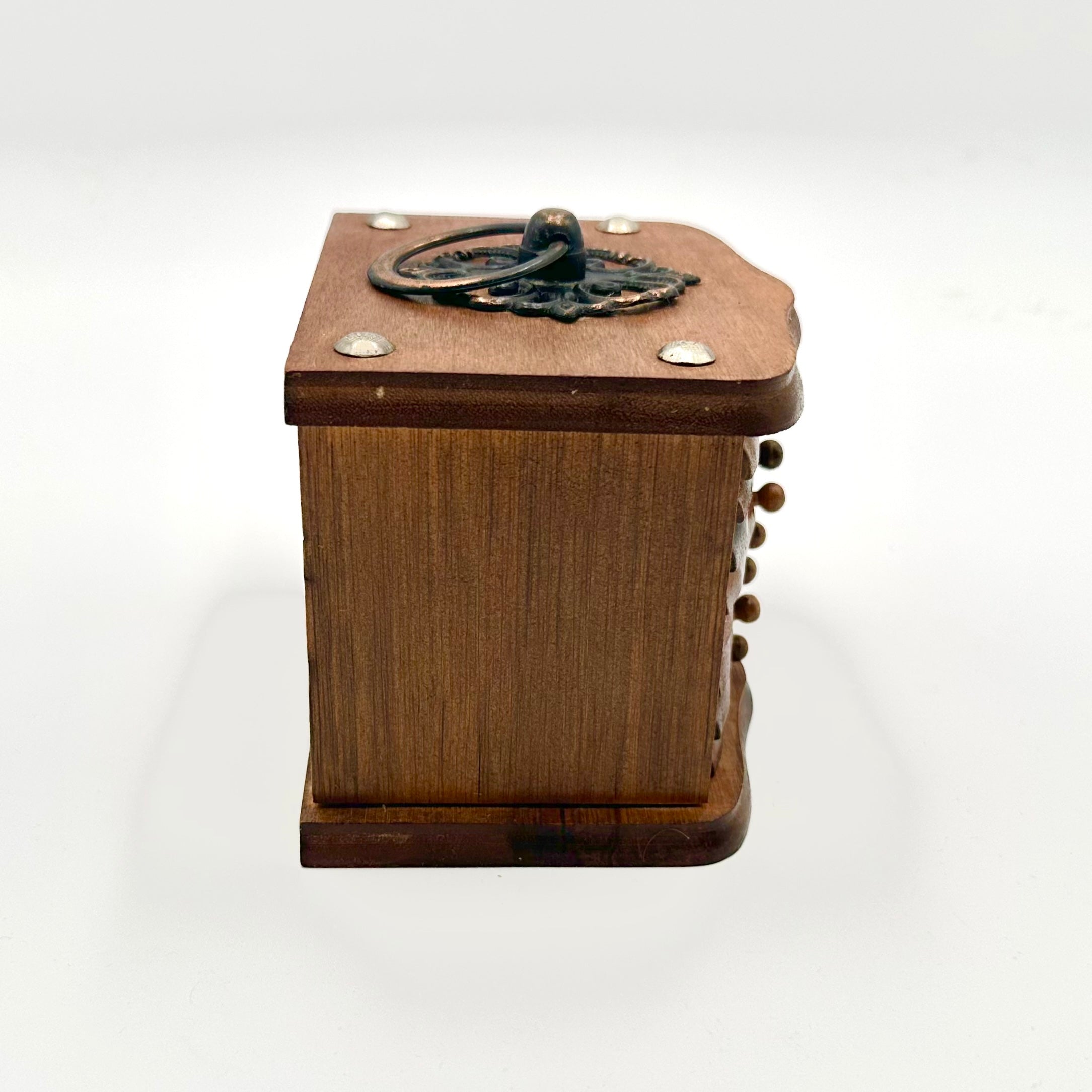 Vintage Wooden Coaster Set with Holder