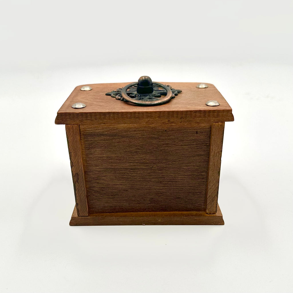 Vintage Wooden Coaster Set with Holder