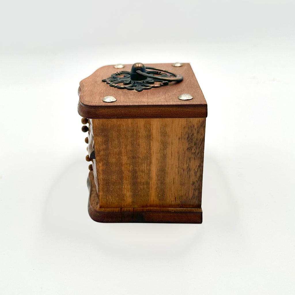 Vintage Wooden Coaster Set with Holder
