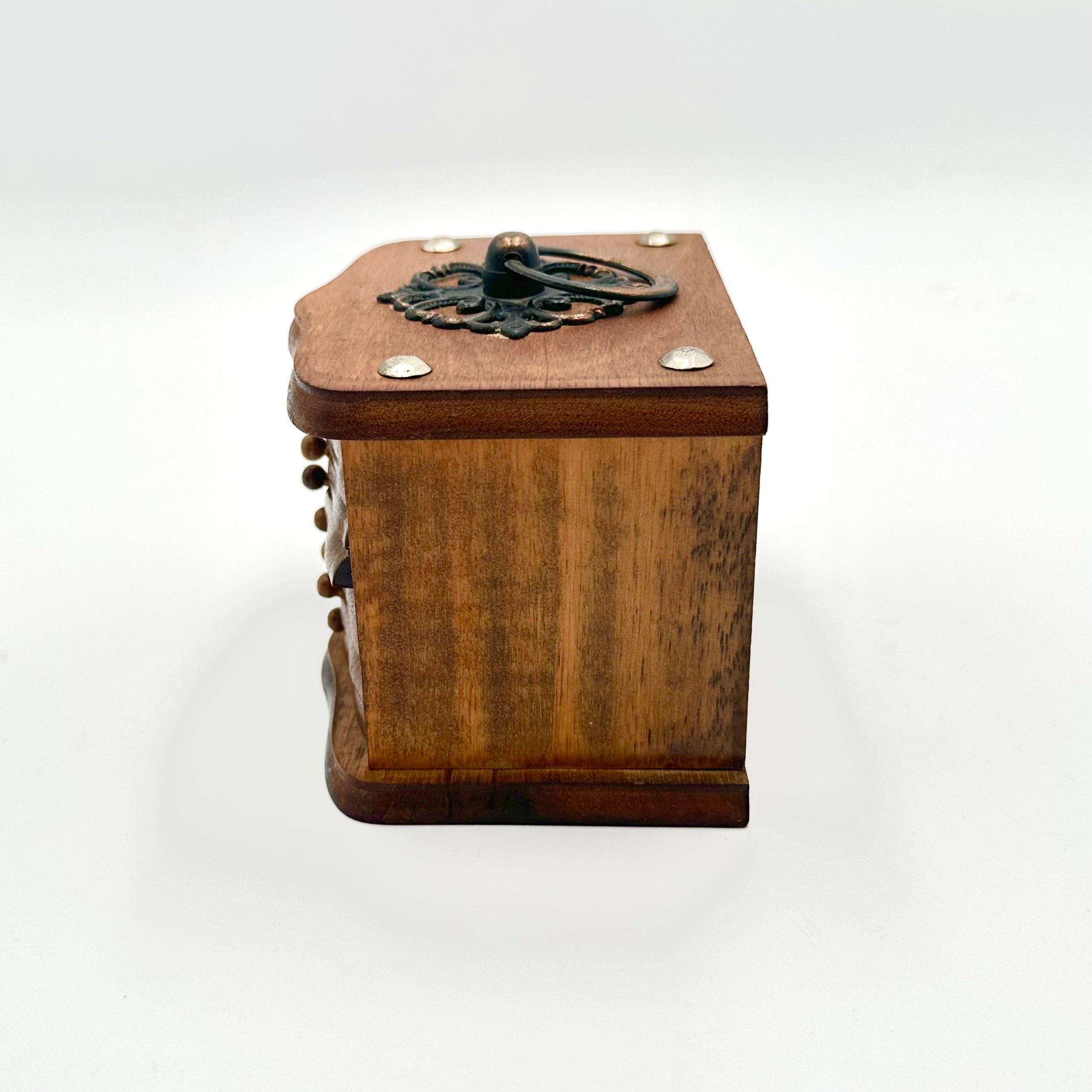 Vintage Wooden Coaster Set with Holder
