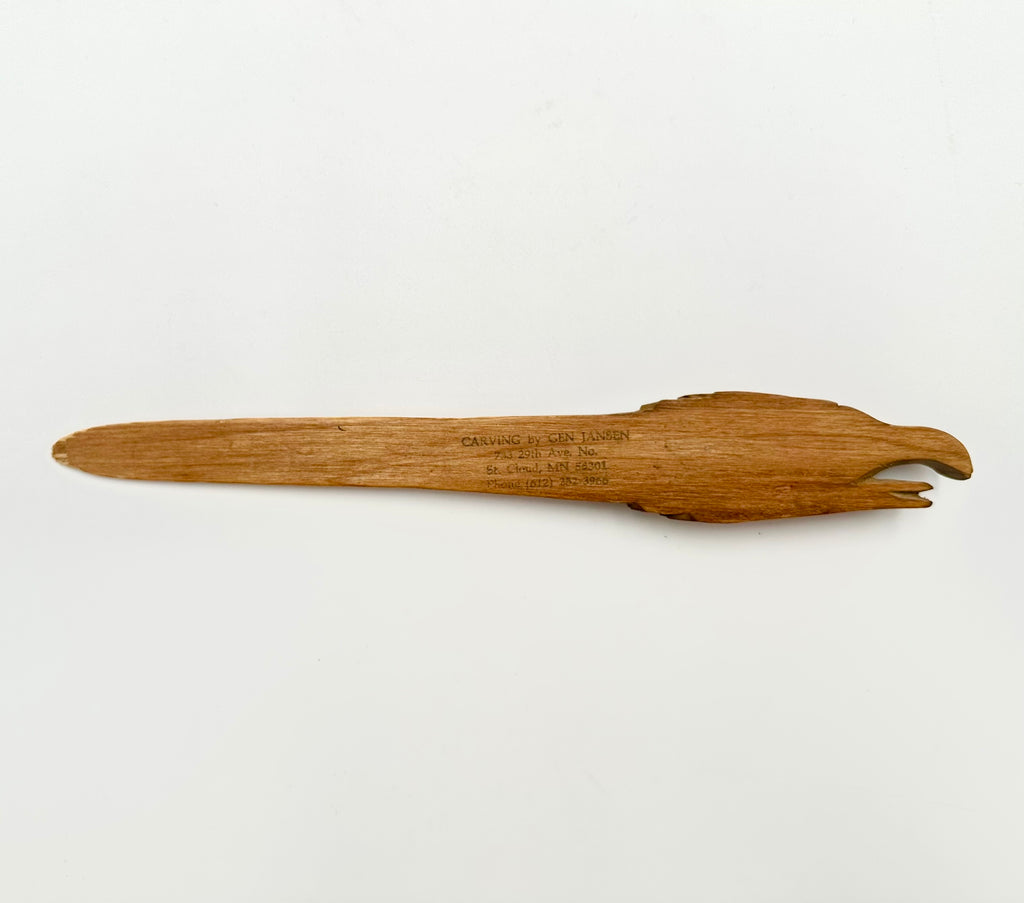 Hand Carved Wooden Eagle Letter Opener