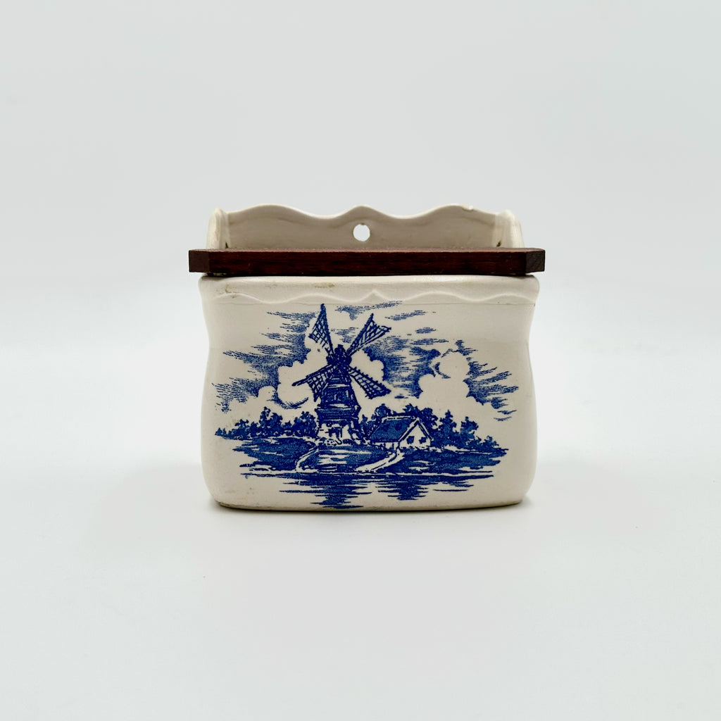 Nanco "Delft"  Ceramic Wall Mount Salt Cellar