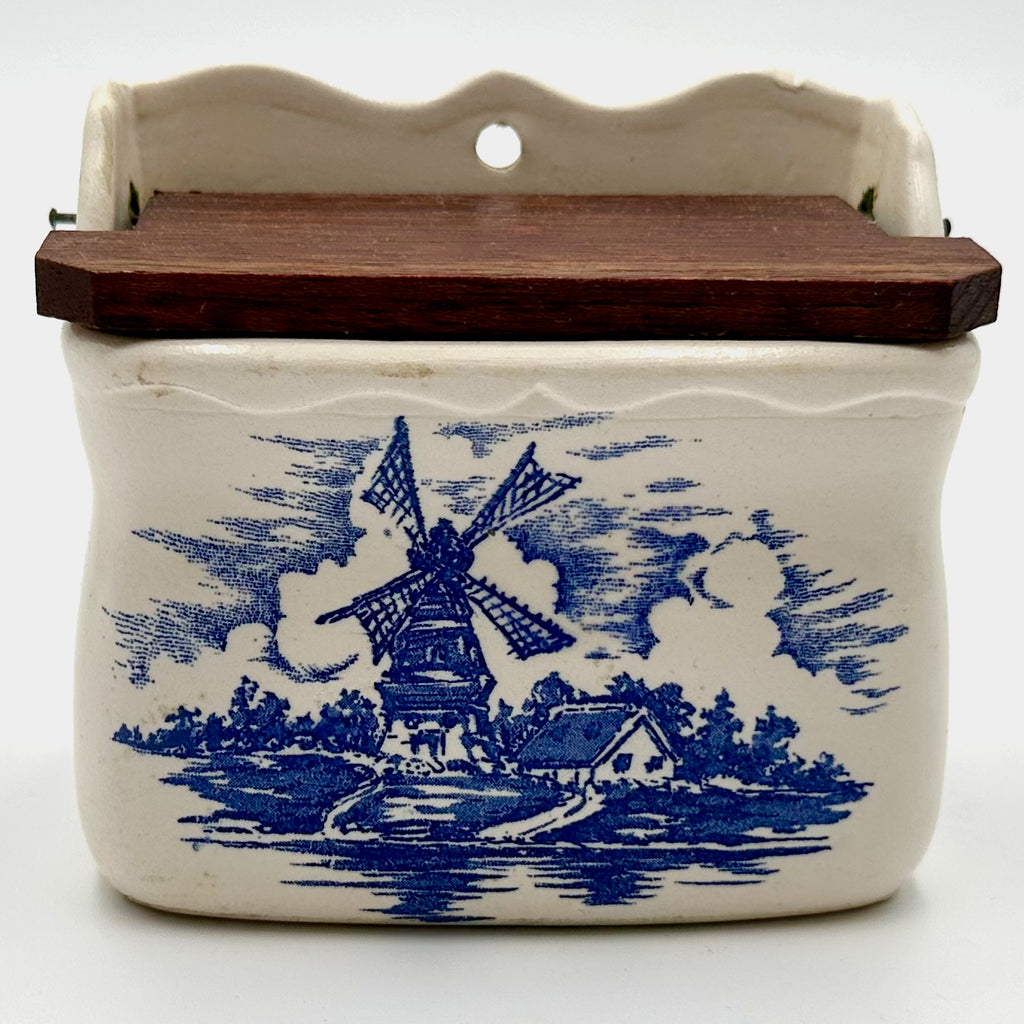 Nanco "Delft"  Ceramic Wall Mount Salt Cellar