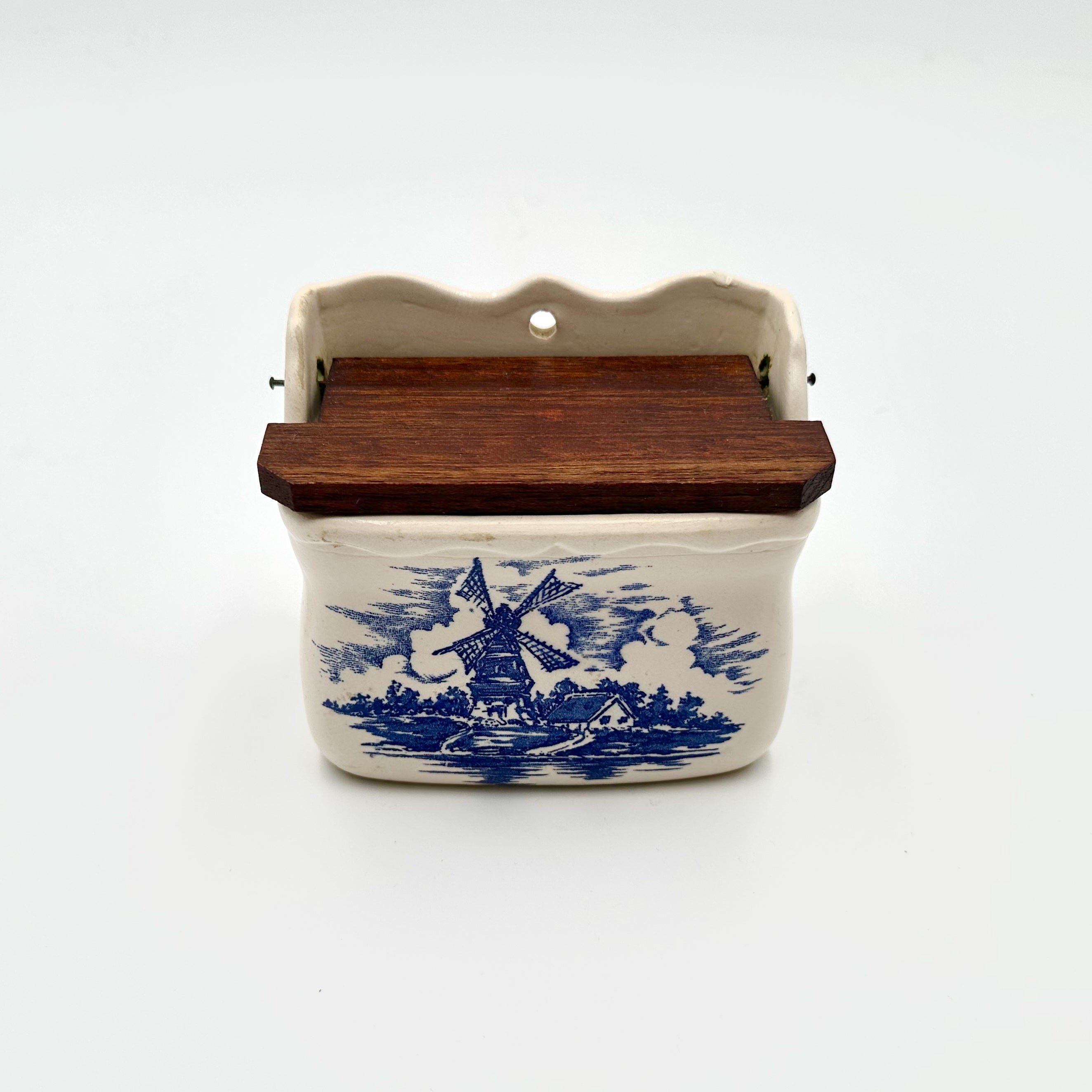 Nanco "Delft"  Ceramic Wall Mount Salt Cellar