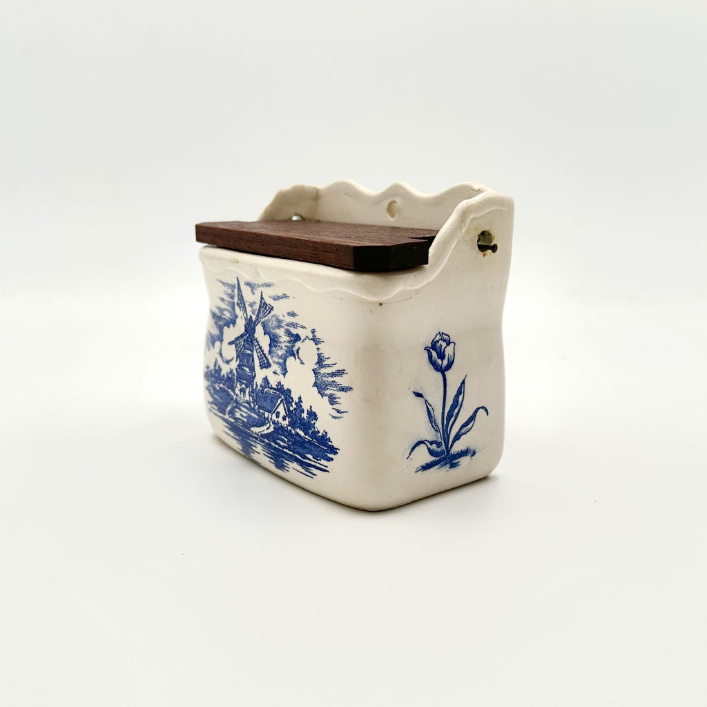 Nanco "Delft"  Ceramic Wall Mount Salt Cellar