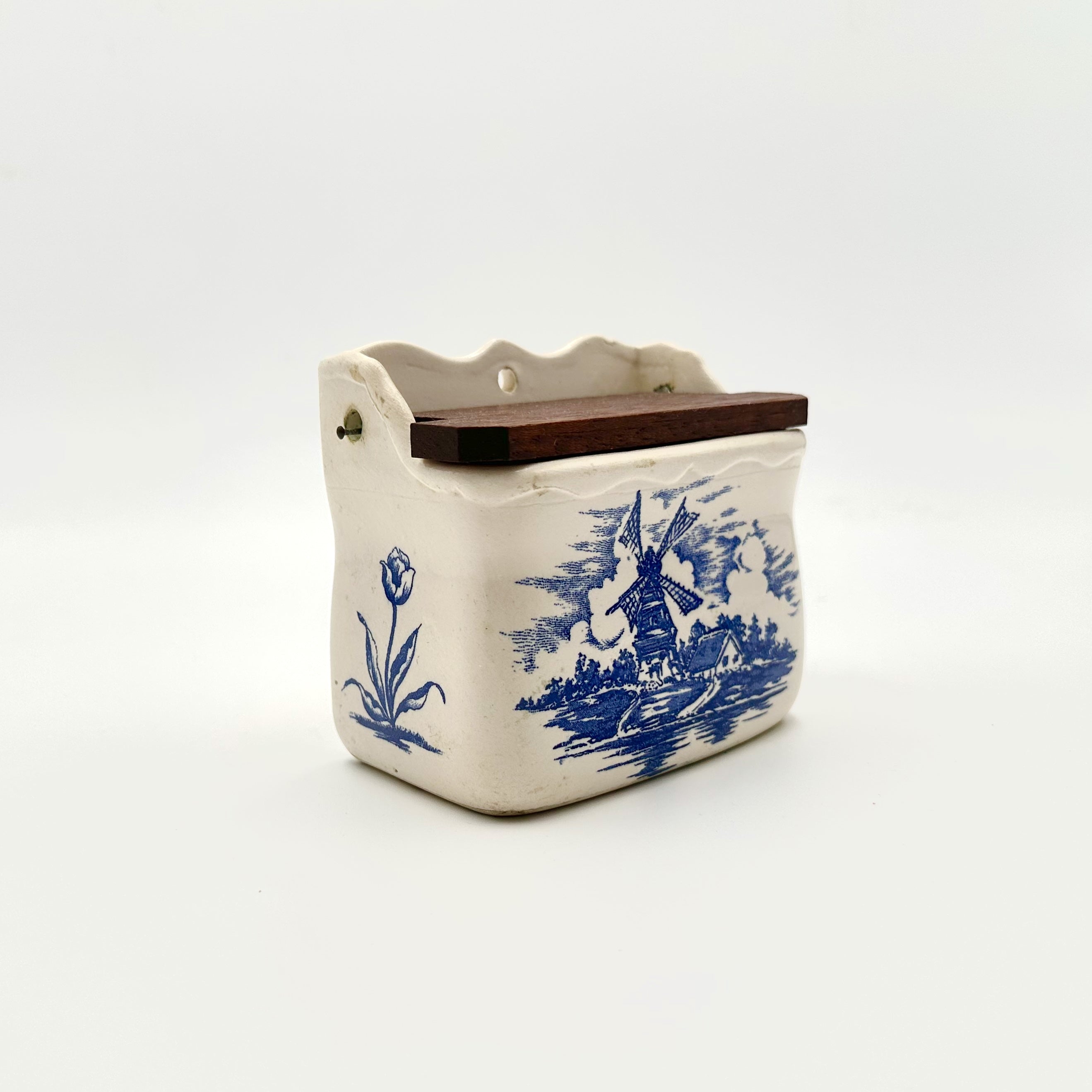 Nanco "Delft"  Ceramic Wall Mount Salt Cellar