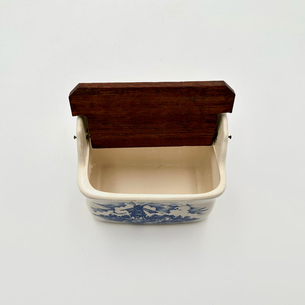 Nanco "Delft"  Ceramic Wall Mount Salt Cellar