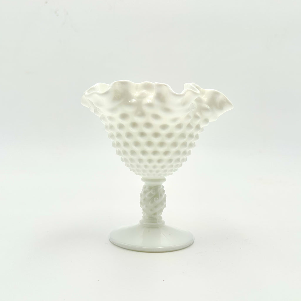 Fenton Milk Glass Hobnail Mini Compote Pedestal Dish
