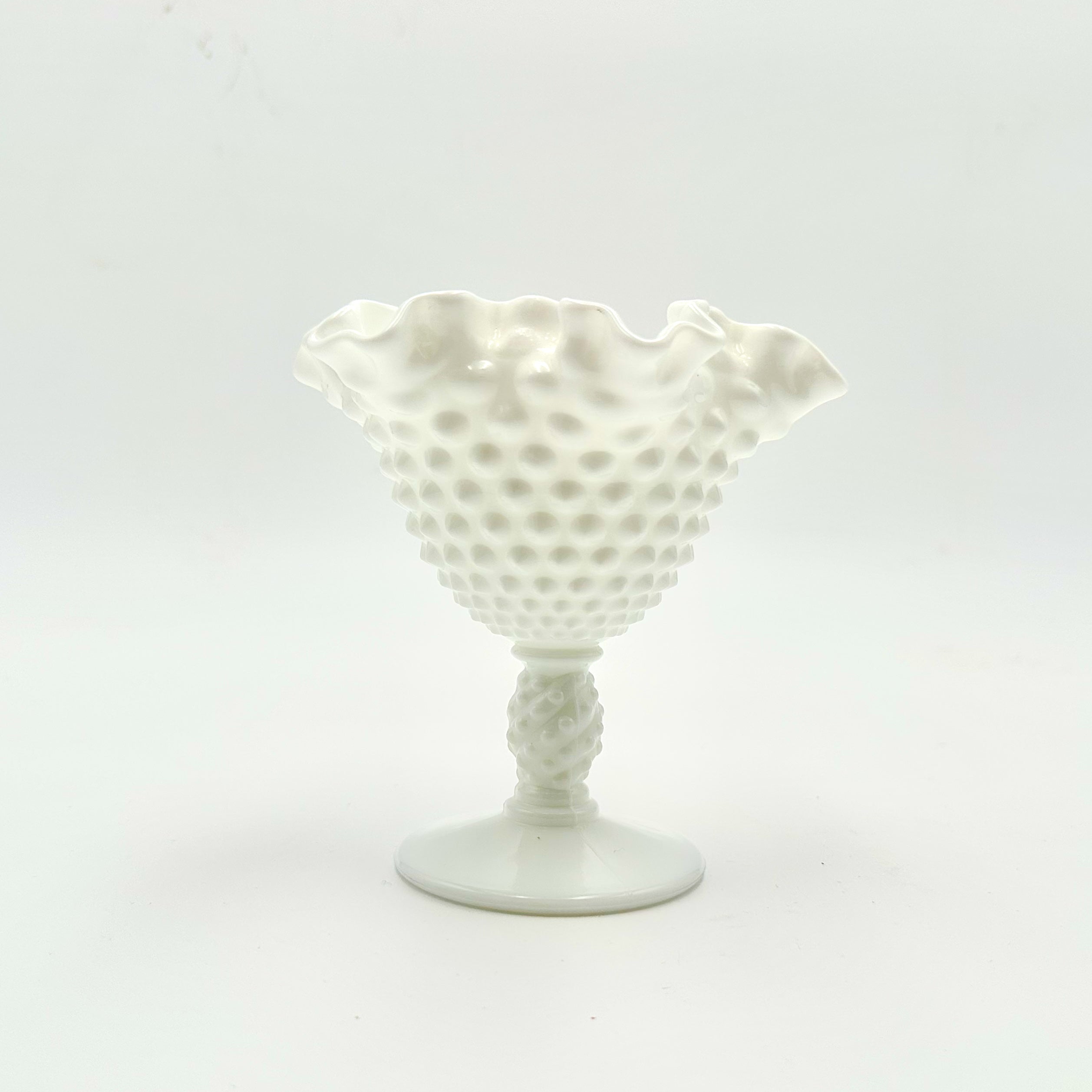 Fenton Milk Glass Hobnail Mini Compote Pedestal Dish
