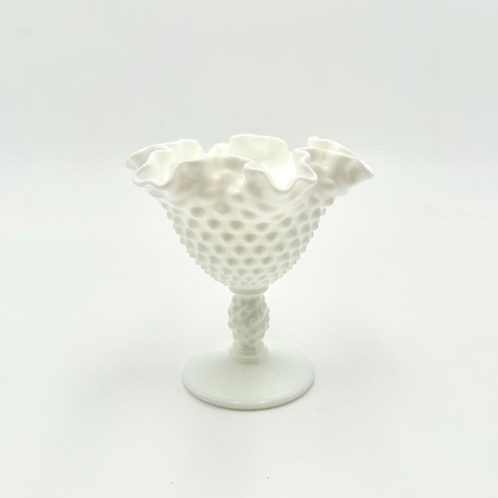 Fenton Milk Glass Hobnail Mini Compote Pedestal Dish