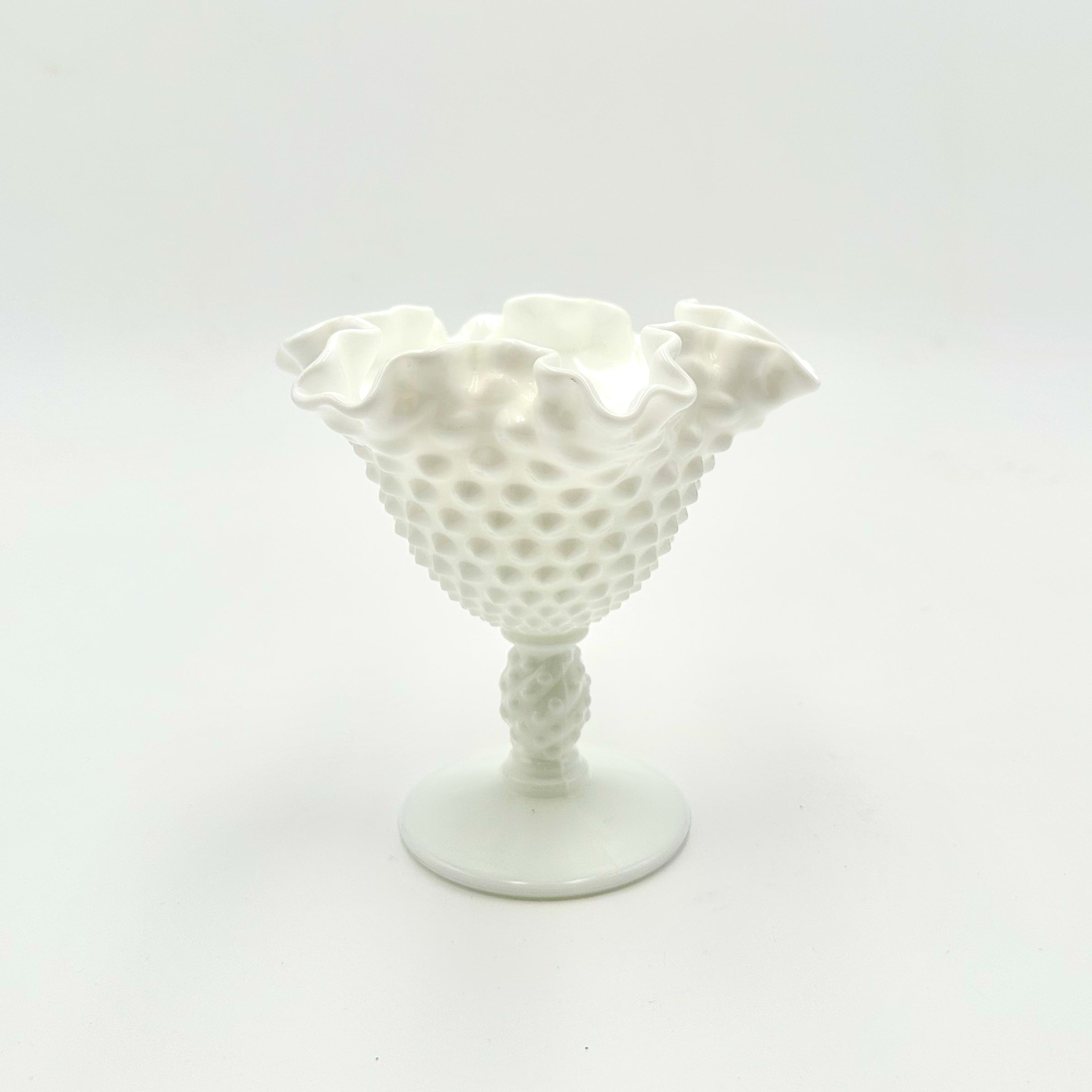 Fenton Milk Glass Hobnail Mini Compote Pedestal Dish