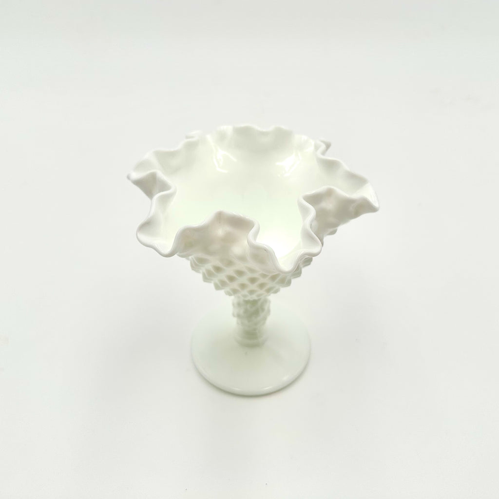 Fenton Milk Glass Hobnail Mini Compote Pedestal Dish