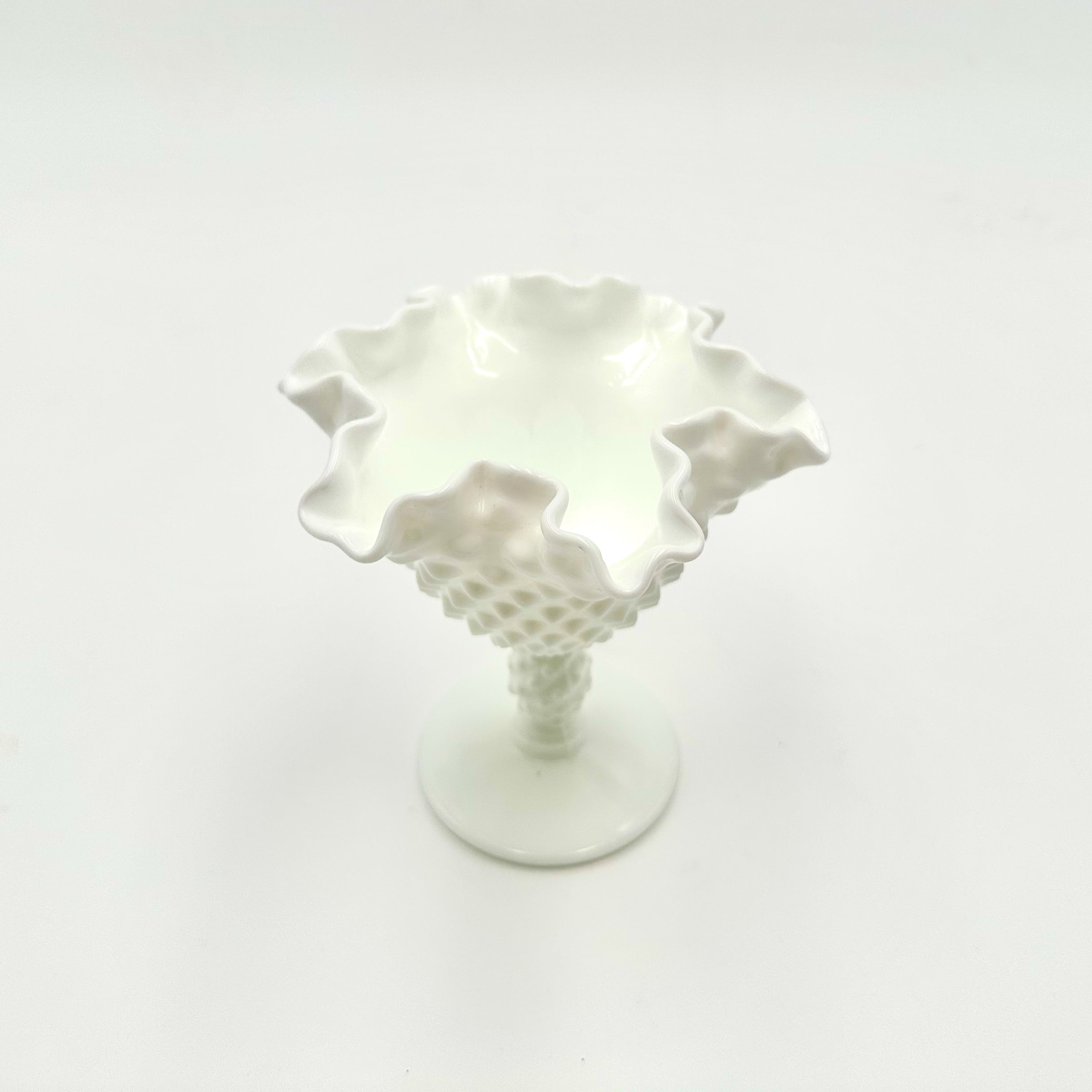 Fenton Milk Glass Hobnail Mini Compote Pedestal Dish